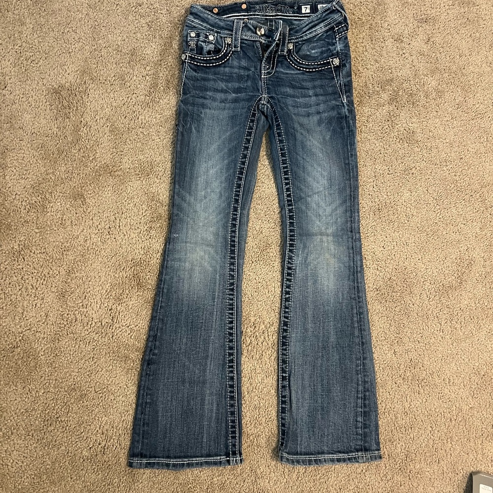 Miss Me Girls Dark Blue Embellished Jeans
